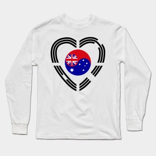 Korean Australian Multinational Patriot Flag Series (Heart) Long Sleeve T-Shirt